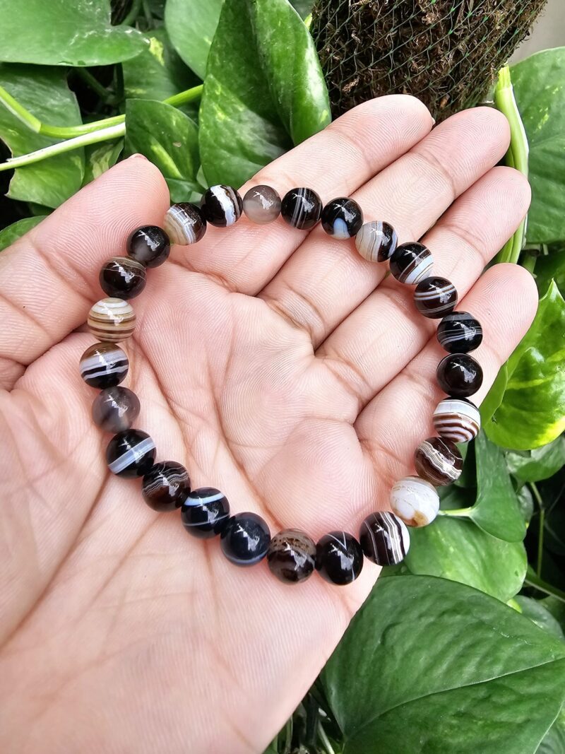 Sulemani Hakik Bracelet Black Banded Agate - Image 2